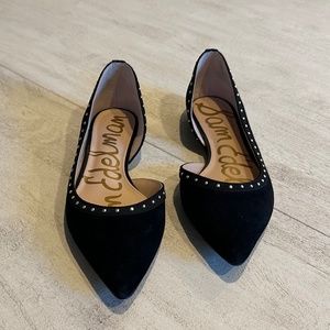 Sam Edelman Roni Studded Suede Half d’Orsay Flat - size 6